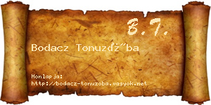 Bodacz Tonuzóba névjegykártya